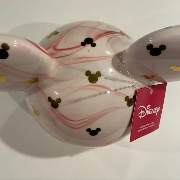 Kohl's 2025 Disney's Ceramic Mickey Mouse Head NWT Pink Swirl Marble Table Decor - Picture 7 of 10